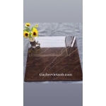 Gạch bóng kiếng khắc kim 80x80 đá nâu có vân