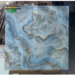 Gạch lát nền 60x60 vân đá ngọc Onyx sóng biển xanh xám