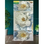 Gạch 60x120 khổ lớn hàng Luxury họa tiết hoa cúc trắng trang trí khách sạn 5sao