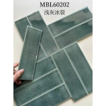 Gạch thẻ trang trí 6x20 màu xanh ngọc nhạt mã 60202