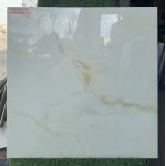 Gạch trang trí 60x60 màu trắng vân vàng bóng kiếng tại Kiên Giang