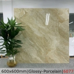 Gạch 60x60 màu vàng vân đá bóng 6077