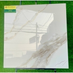 Gạch ốp lát phòng khách 80x80 màu trắng ánh kim vàng 