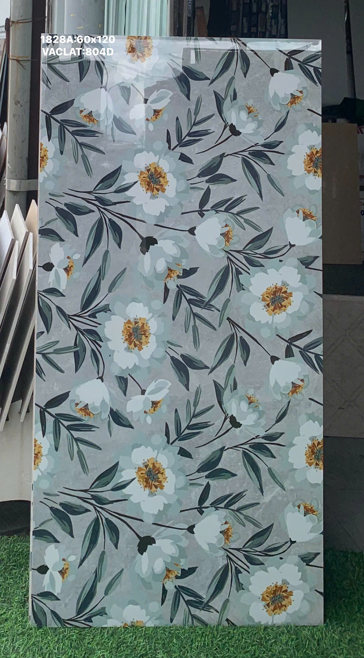 GẠCH 60X120 HỌA TIẾT HOA TRẮNG THANH LỊCH BÓNG KIẾNG APODIO