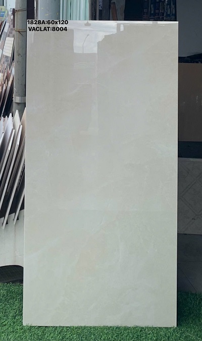 GẠCH KHỔ LỚN 60X120 VIỆT ẤN MÀU KEM NGÀ VÂN ĐÁ BÓNG KÍNH