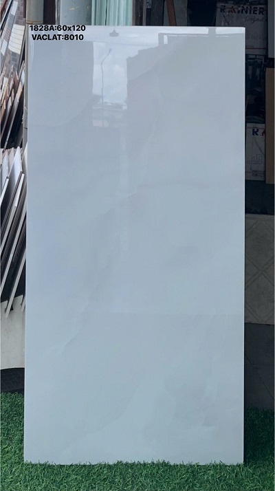 GẠCH KHỔ LỚN 60X120 VIỆT ẤN TRẮNG GHI VÂN MÂY BÓNG KÍNH