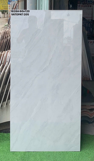 Gạch 60x120 CMC Trắng Xám Vân Mây Bóng Kiếng