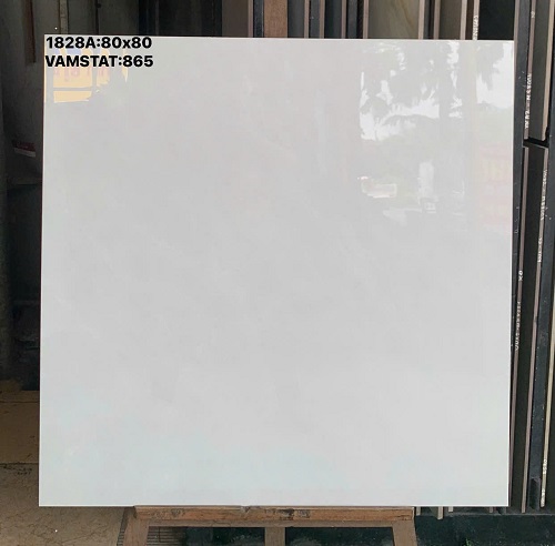 Gạch 80x80 Trắng Ghi Trơn Bóng Kiếng Trung Quốc