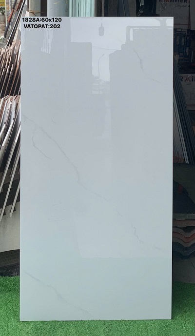 Gạch Khổ Lớn 60x120 CMC Trắng Sữa Vân Chỉ Xám