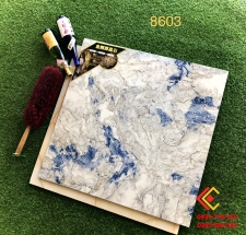 Gạch 80x80 bóng kiếng đá trắng xanh vân đá nứt tự nhiên