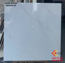 Gạch 80x80 đá bóng kiếng màu trắng vân xám Đồng Nai