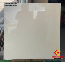 Gạch 80x80 Kem Nhạt Vân Chỉ Trắng Bóng Kiếng