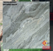 Gạch 80x80 màu xám ghi đậm vân đá tự nhiên loang