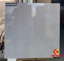 Gạch 80x80 Xám Ghi Nhạt Vân Chỉ Trắng Bóng Kiếng