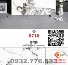 Gạch 80x80 màu trắng marble vân đen mã 8710