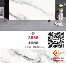 Gạch 80x80 màu trắng vân đen lát nền biệt thự mã 8565