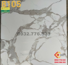 Gạch 80x80 màu trắng vân màu xám nhạt 8105